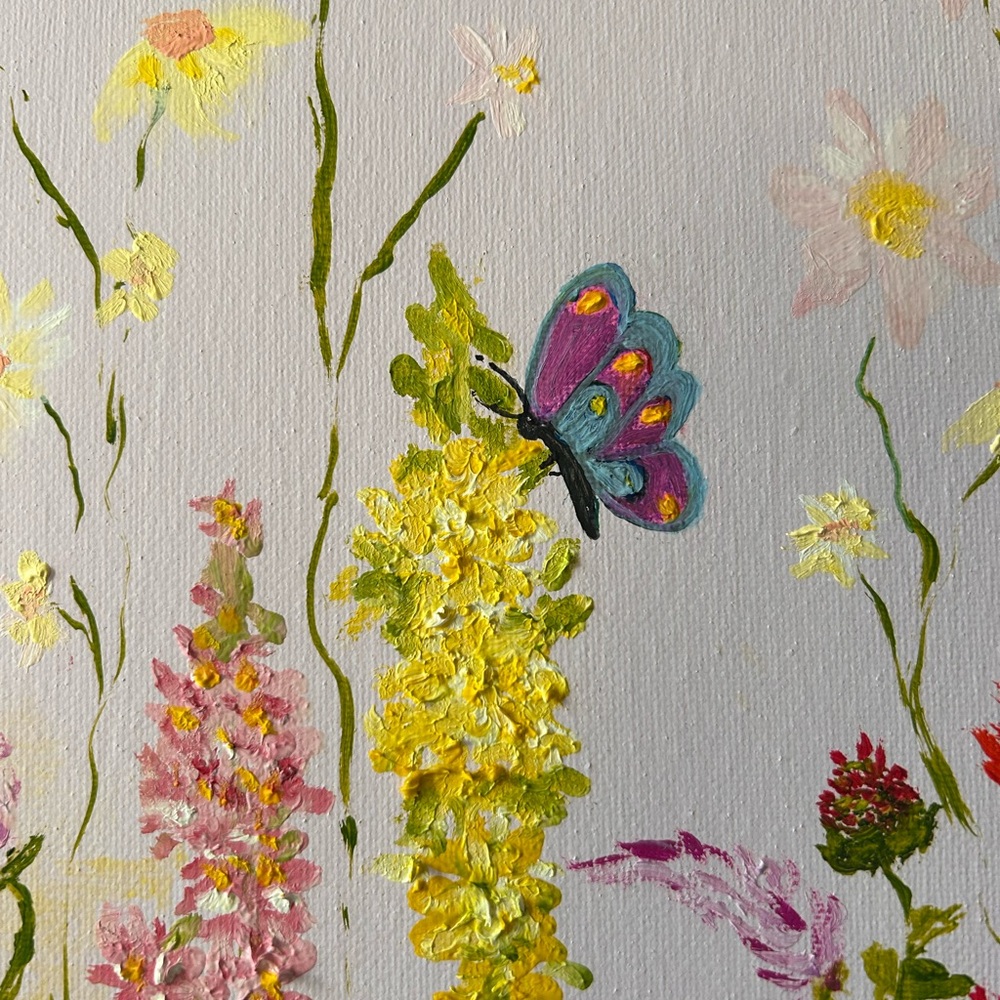 Original oil on canvas. Summer flowers.